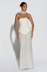 Allaire Maxi Skirt - Ivory Skirt Babyboo Fashion Premium Exclusive Design