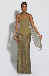 Allaire Maxi Skirt - Sage Skirt XS Babyboo Fashion Premium Exclusive Design