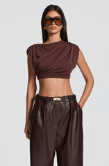 Amara Top - Plum Brown Tops XS Babyboo Fashion Premium Exclusive Design