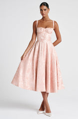 Amity Midi Dress - Soft Peach Dress Babyboo Fashion Premium Exclusive Design