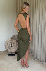 Aphrodite Midi Dress - Khaki Dress Babyboo Fashion Premium Exclusive Design