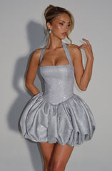 Araminta Mini Dress - Silver Dress Babyboo Fashion Premium Exclusive Design