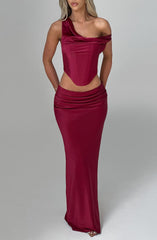 Bernadette Maxi Skirt - Burgundy Skirt XS Babyboo Fashion Premium Exclusive Design