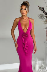 Constantina Maxi Dress - Hot Pink Dress Babyboo Fashion Premium Exclusive Design