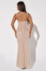 Corinne Maxi Dress - Nude Dress Babyboo Fashion Premium Exclusive Design
