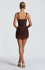 Cornelia Mini Dress - Plum Brown Dress Babyboo Fashion Premium Exclusive Design