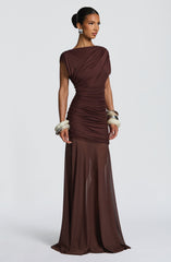 Demelza Maxi Dress - Plum Brown Dress Babyboo Fashion Premium Exclusive Design