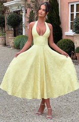 Effie Midi Dress - Lemon Dress Babyboo Fashion Premium Exclusive Design