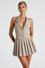 Gretchen Mini Skirt - Taupe Skirt Babyboo Fashion Premium Exclusive Design