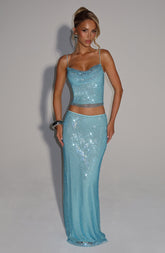 Hali Maxi Skirt - Aqua Skirt Babyboo Fashion Premium Exclusive Design