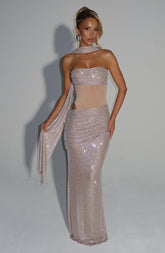 Kailani Maxi Dress - Nude Dress Babyboo Fashion Premium Exclusive Design