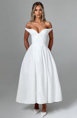 Lanetta Midi Dress - Ivory Dress XS Babyboo Fashion Premium Exclusive Design