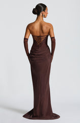 Liora Maxi Dress - Plum Brown Dress Babyboo Fashion Premium Exclusive Design
