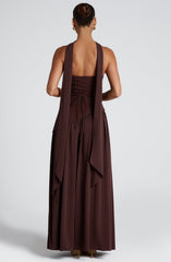 Maliyah Maxi Dress - Plum Brown Dress Babyboo Fashion Premium Exclusive Design