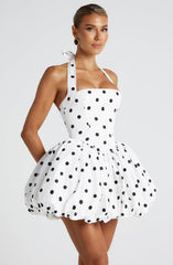 Maricia Mini Dress - Black Polka Dot Print Dress Babyboo Fashion Premium Exclusive Design