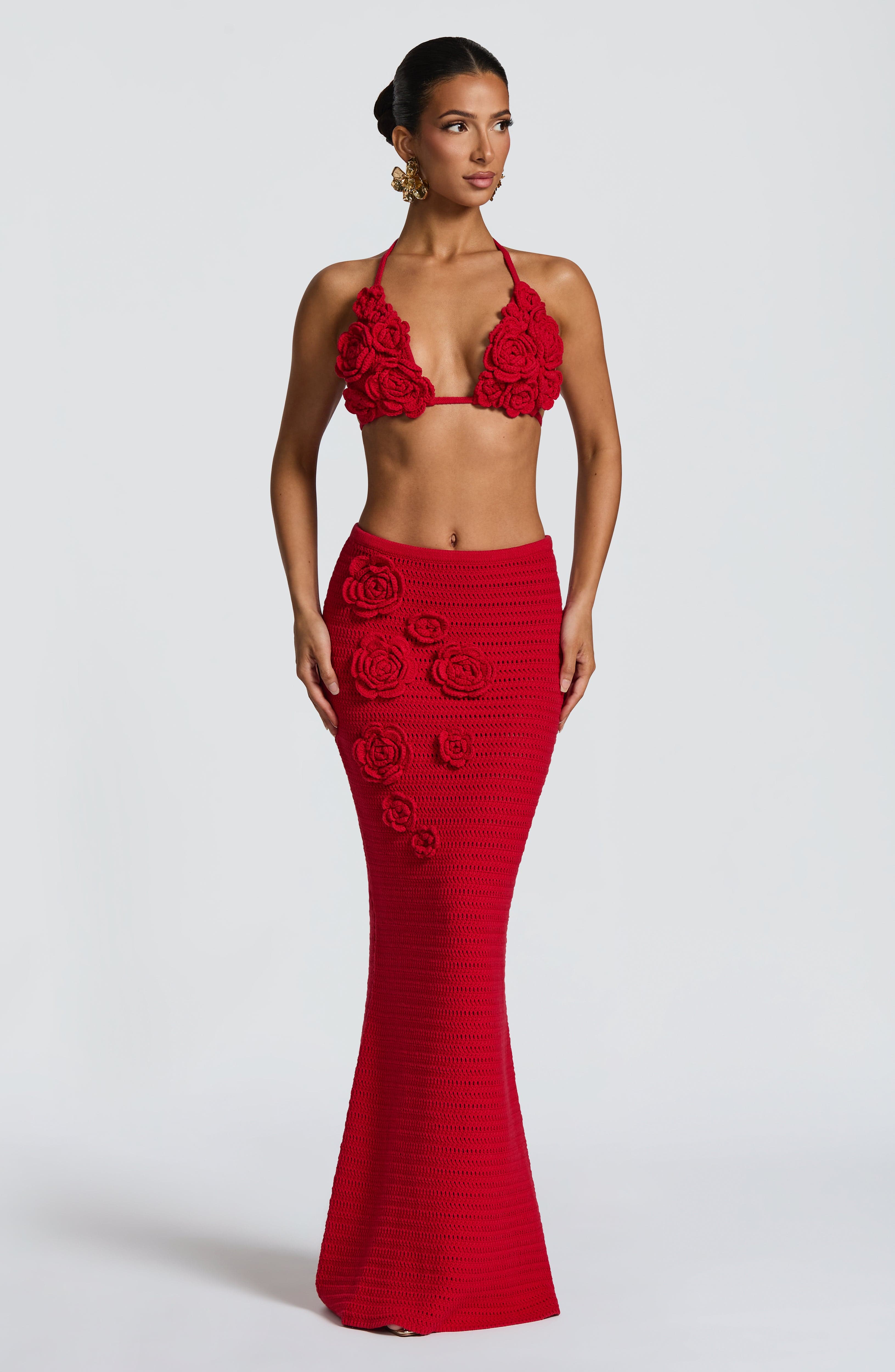 Nerida Maxi Skirt - Red Skirt Babyboo Fashion Premium Exclusive Design