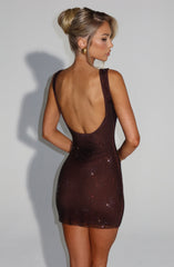 Petra Mini Dress - Plum Brown Dress Babyboo Fashion Premium Exclusive Design