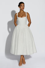 Vivienne Midi Dress - Ivory Sparkle Dress Babyboo Fashion Premium Exclusive Design