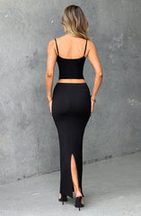 Yazmin Maxi Skirt - Jet Black Skirt Babyboo Fashion Premium Exclusive Design