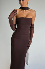 Yulia Maxi Dress - Plum Brown Dress Babyboo Fashion Premium Exclusive Design