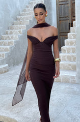 Abigail Maxi Dress - Plum Brown Dress Babyboo Fashion Premium Exclusive Design