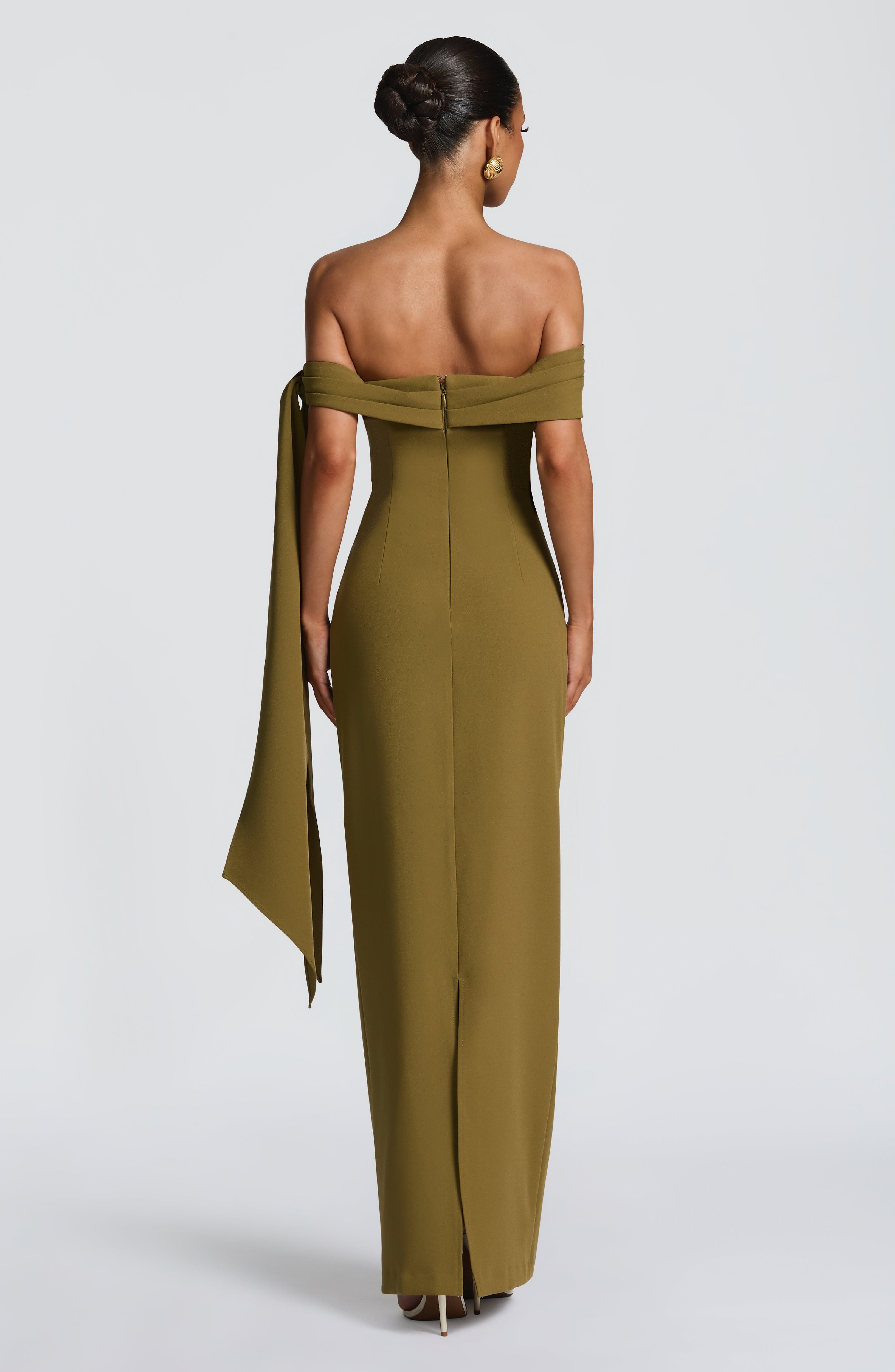 Addie Maxi Dress - Deep Olive Dress Babyboo Fashion Premium Exclusive Design