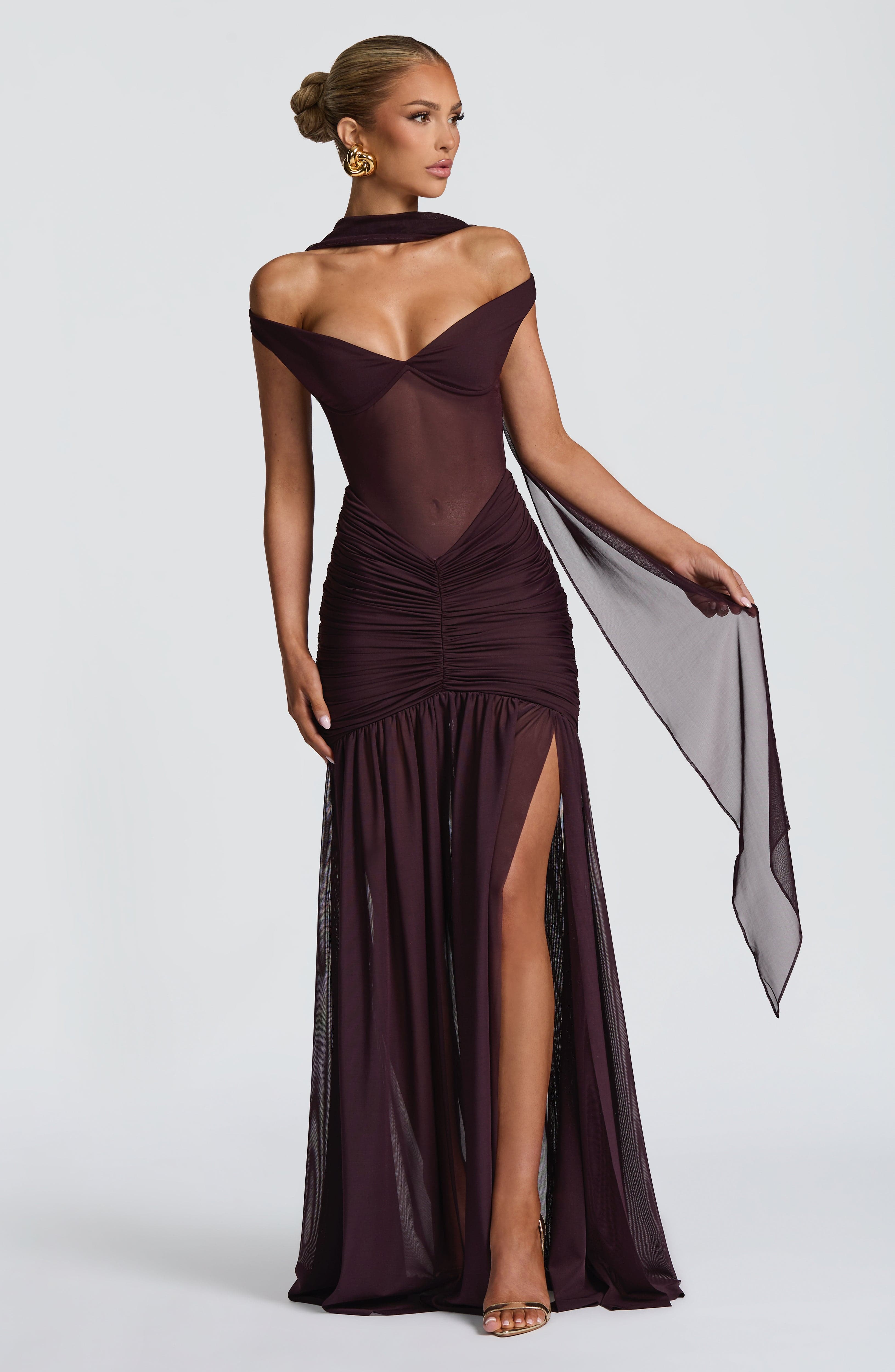 Alaia Maxi Dress - Plum Dress Babyboo Fashion Premium Exclusive Design