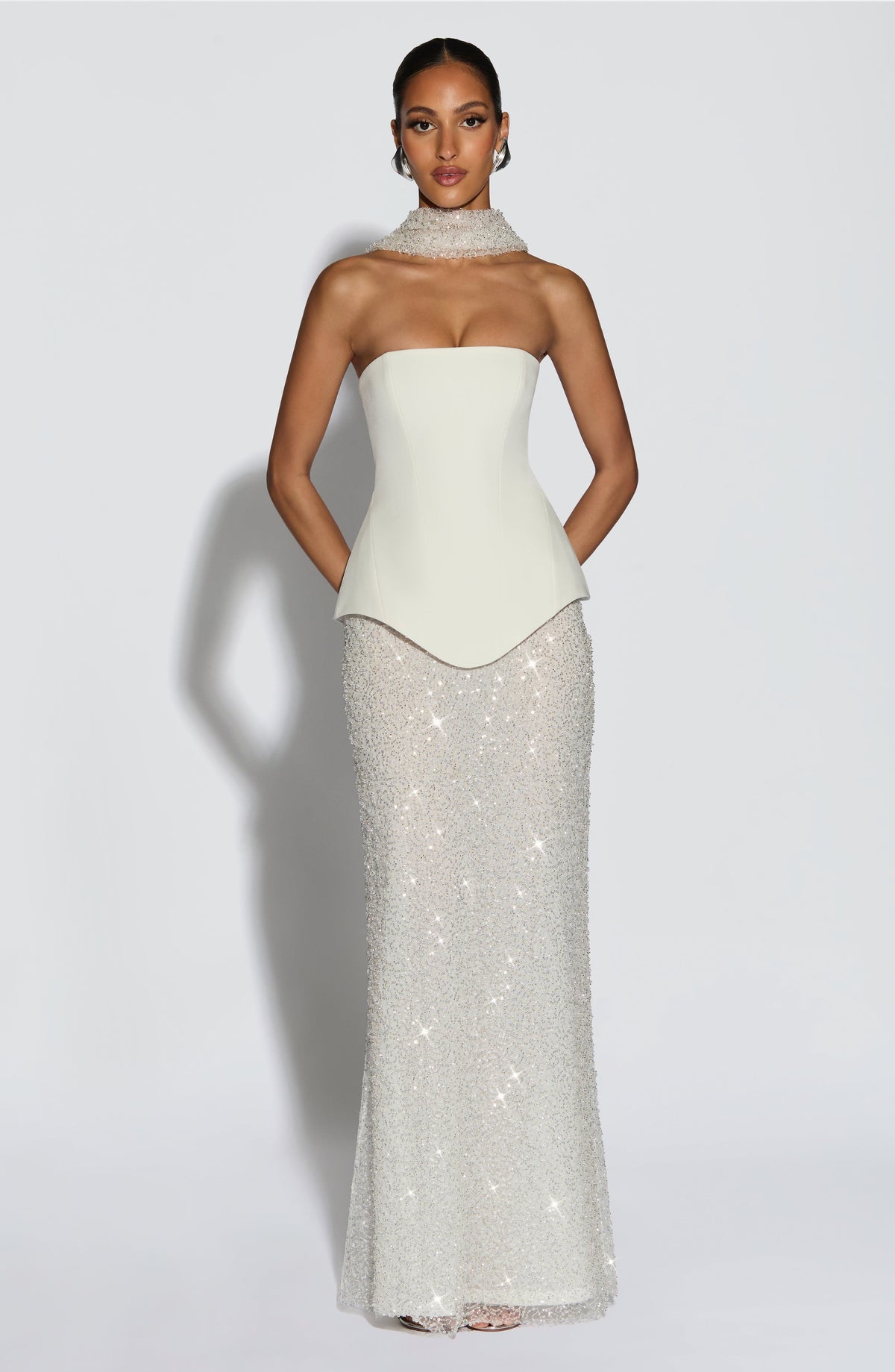 Allaire Maxi Skirt - Ivory Skirt Babyboo Fashion Premium Exclusive Design