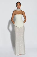 Allaire Maxi Skirt - Ivory Skirt Babyboo Fashion Premium Exclusive Design