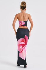 Allegra Maxi Skirt - Black Floral Print Skirt Babyboo Fashion Premium Exclusive Design