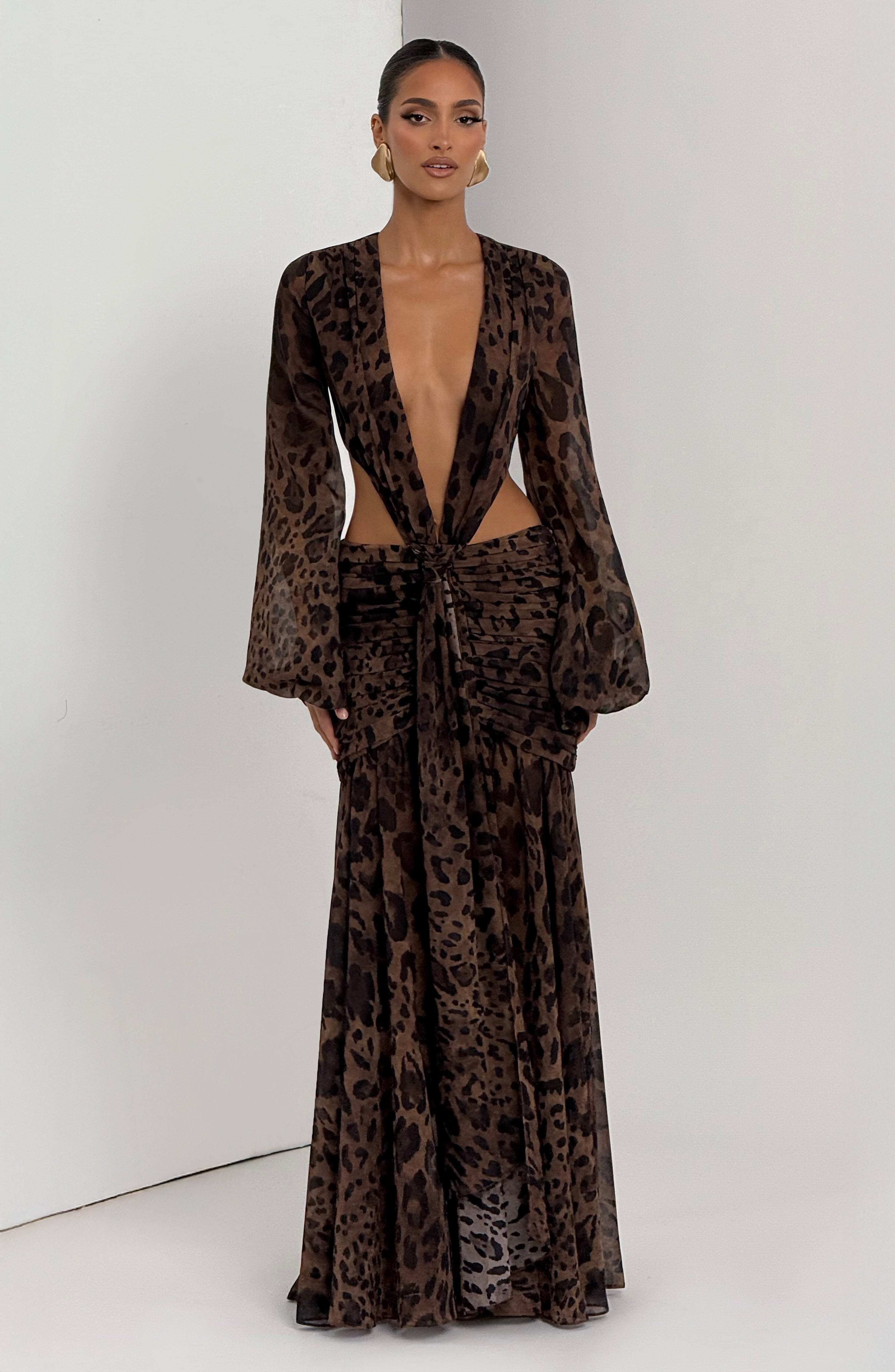 Andrina Maxi Dress - Leopard Print Dress Babyboo Fashion Premium Exclusive Design