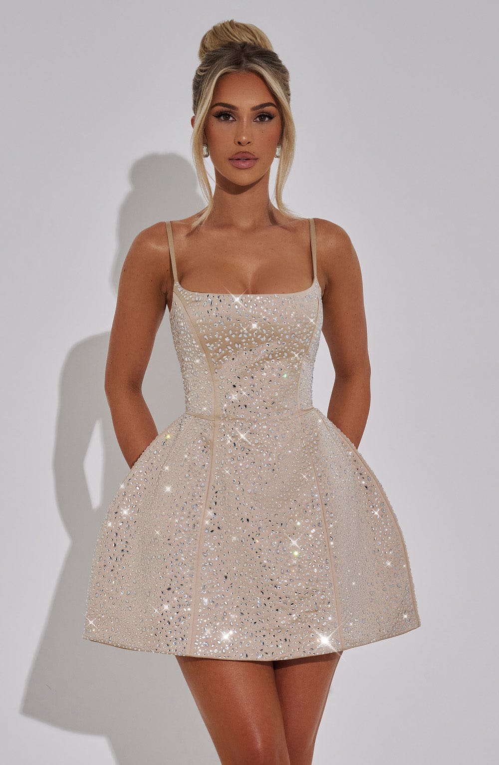 Angelique Mini Dress - Champagne Dress Babyboo Fashion Premium Exclusive Design