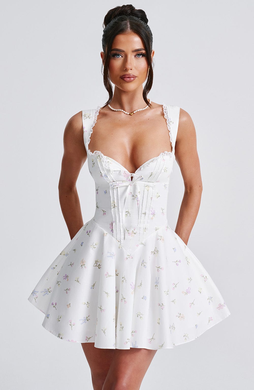 Antonella Mini Dress - Multi Floral Print Dress Babyboo Fashion Premium Exclusive Design