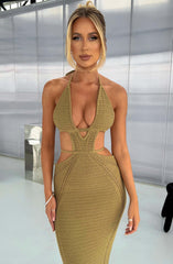 Arabella Maxi Dress - Khaki Dress Babyboo Fashion Premium Exclusive Design