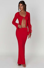 Astrid Maxi Skirt - Red Skirt Babyboo Fashion Premium Exclusive Design