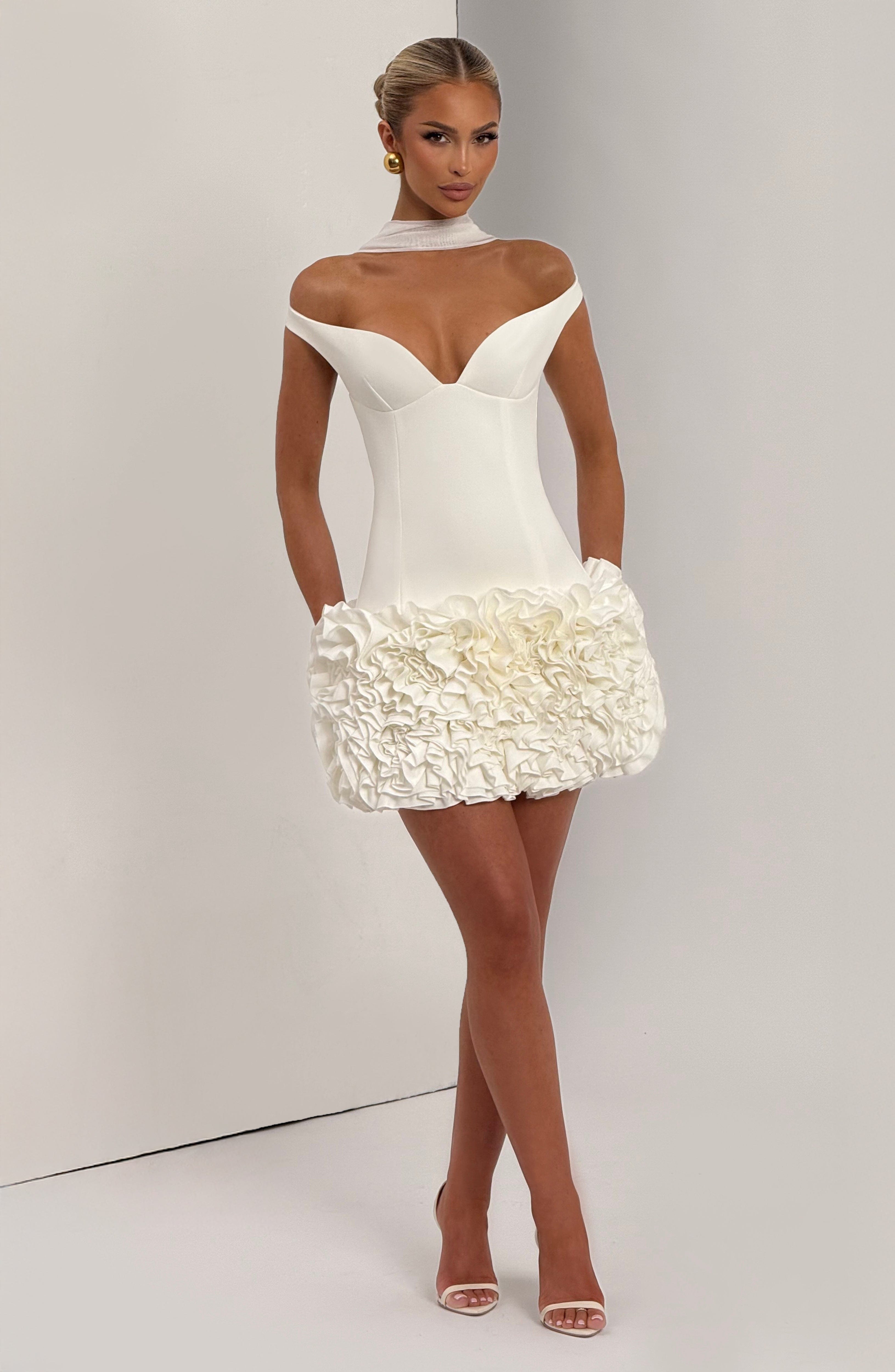 Aveta Mini Dress - Ivory Dress Babyboo Fashion Premium Exclusive Design