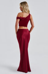 Bernadette Maxi Skirt - Burgundy Skirt Babyboo Fashion Premium Exclusive Design