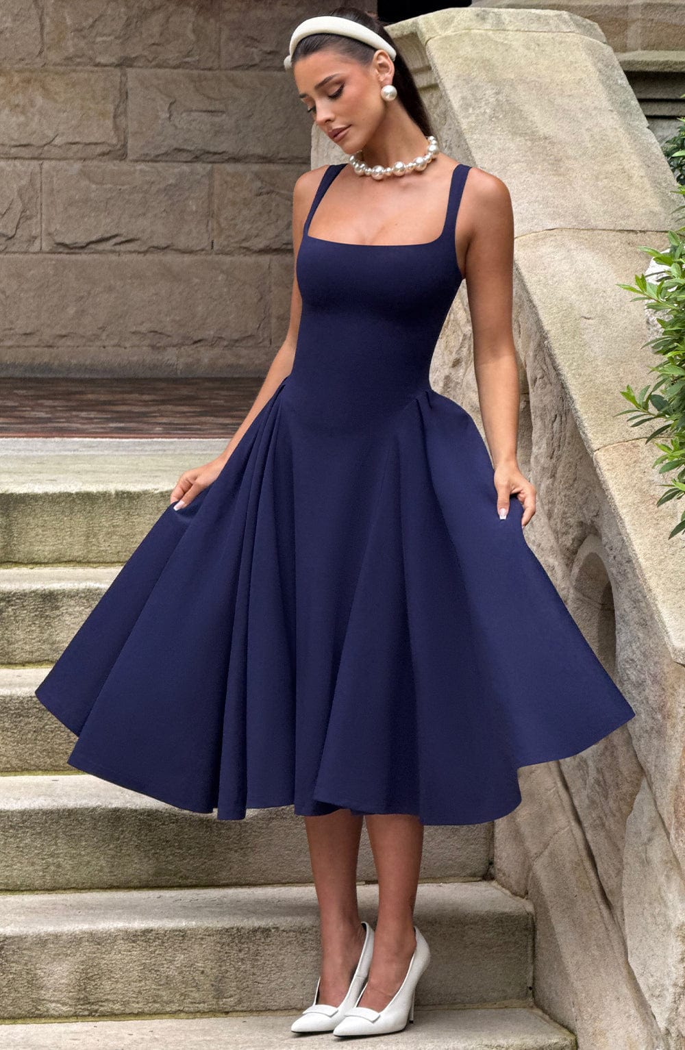 Betty Midi Dress - Navy Dress Babyboo Fashion Premium Exclusive Design