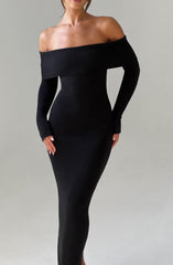 Beverley Knit Maxi Dress - Black Dress Babyboo Fashion Premium Exclusive Design