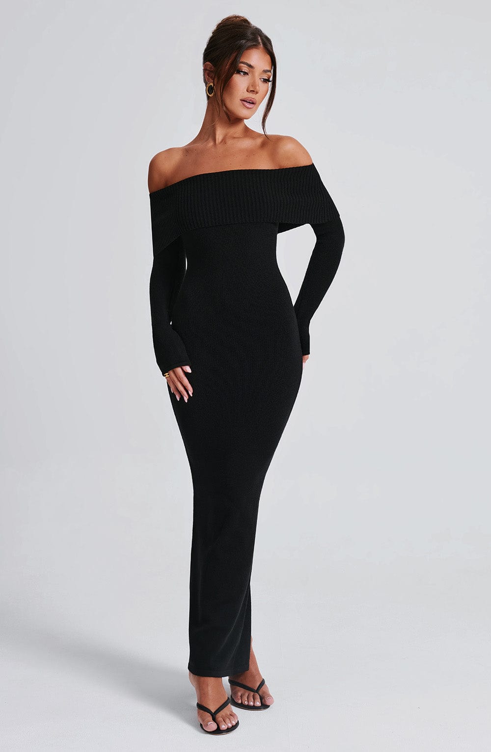 Beverley Knit Maxi Dress - Black Dress Babyboo Fashion Premium Exclusive Design