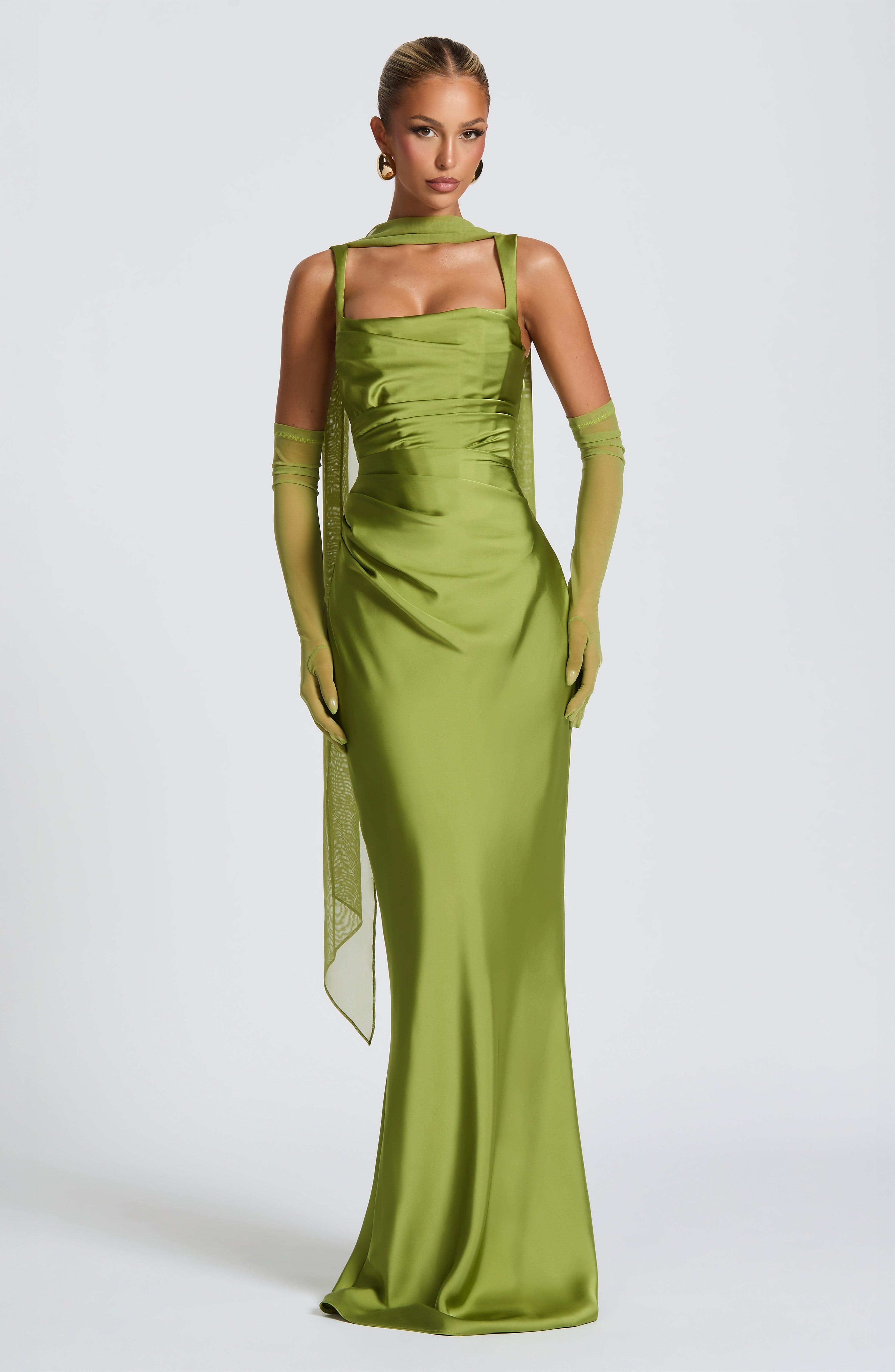 Calanthe Maxi Dress - Olive Dress Babyboo Fashion Premium Exclusive Design