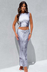 Charmayne Maxi Skirt - Grey Body Print Skirt Babyboo Fashion Premium Exclusive Design