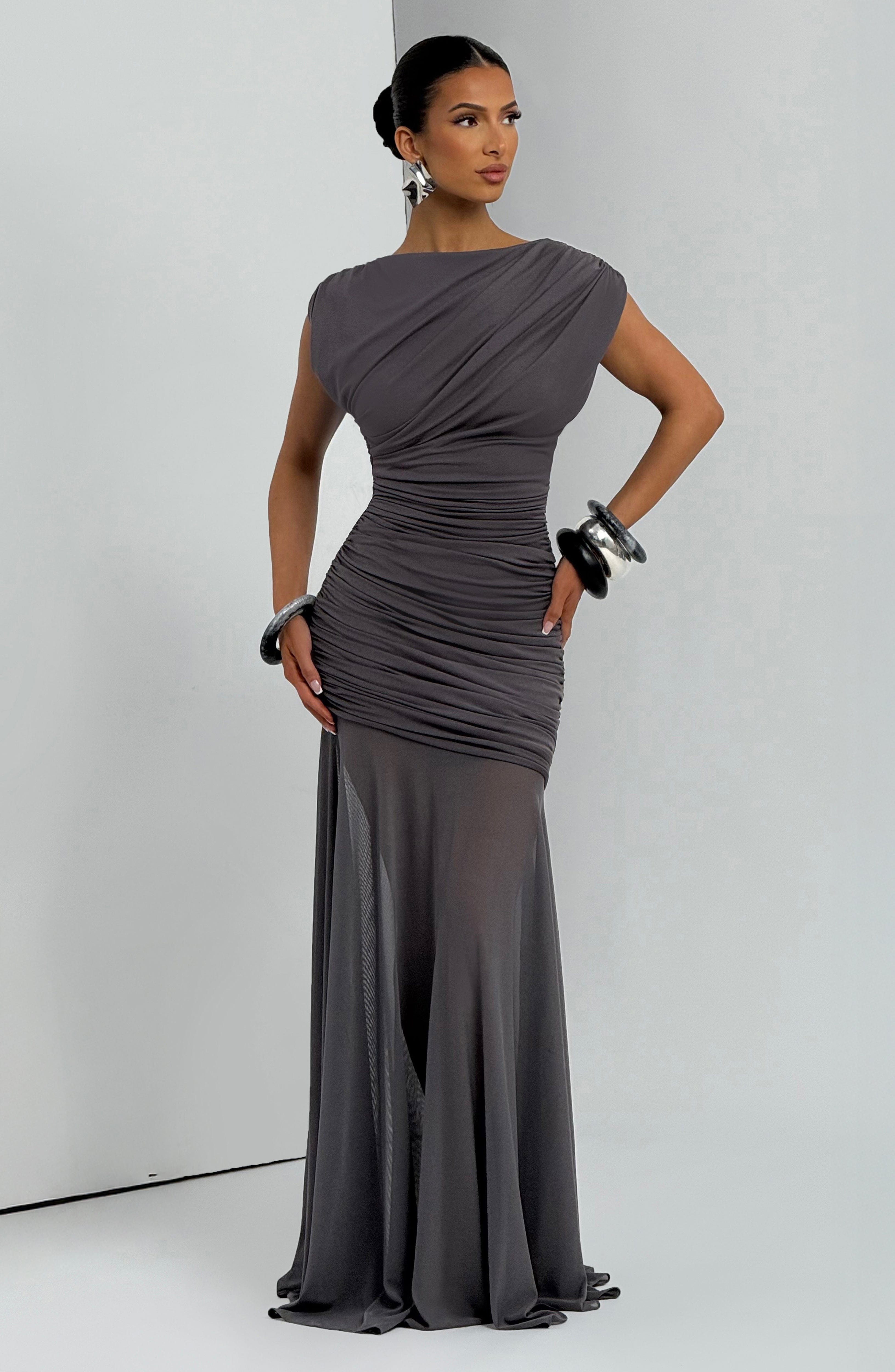 Demelza Maxi Dress - Charcoal Dress Babyboo Fashion Premium Exclusive Design