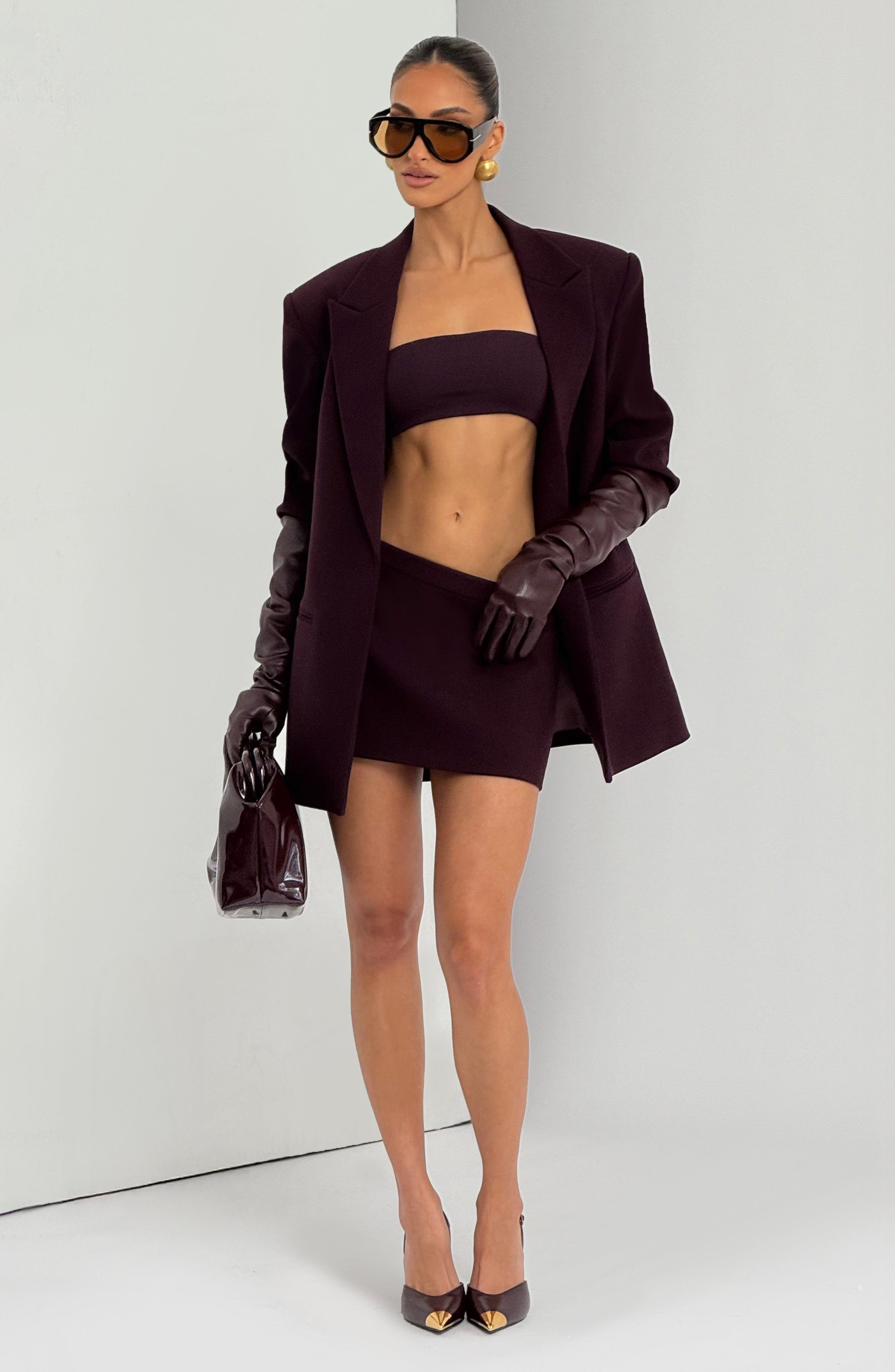 Edna Mini Skirt - Plum Skirt Babyboo Fashion Premium Exclusive Design