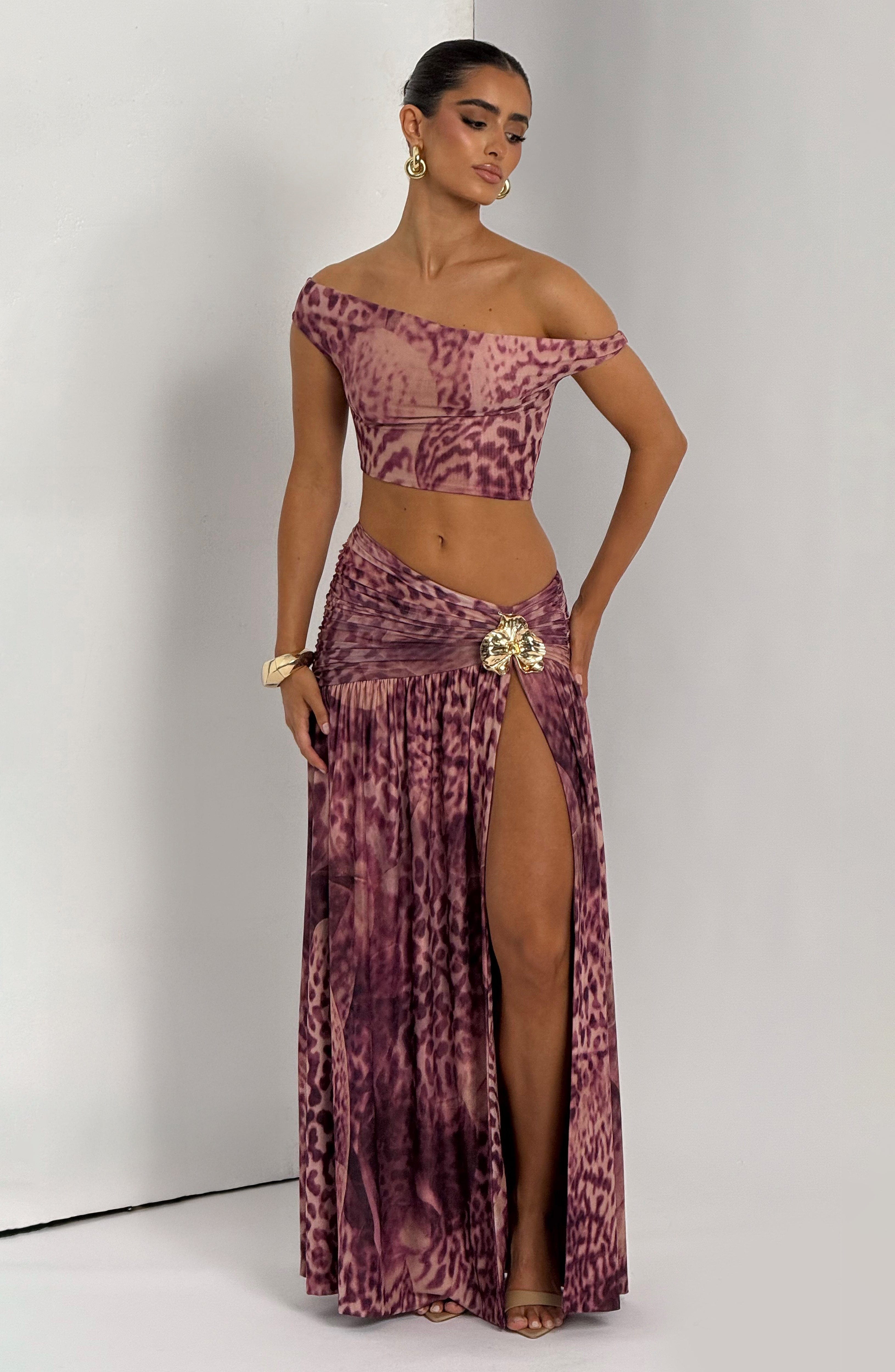 Eva Top - Magenta Orchid Print Top Babyboo Fashion Premium Exclusive Design