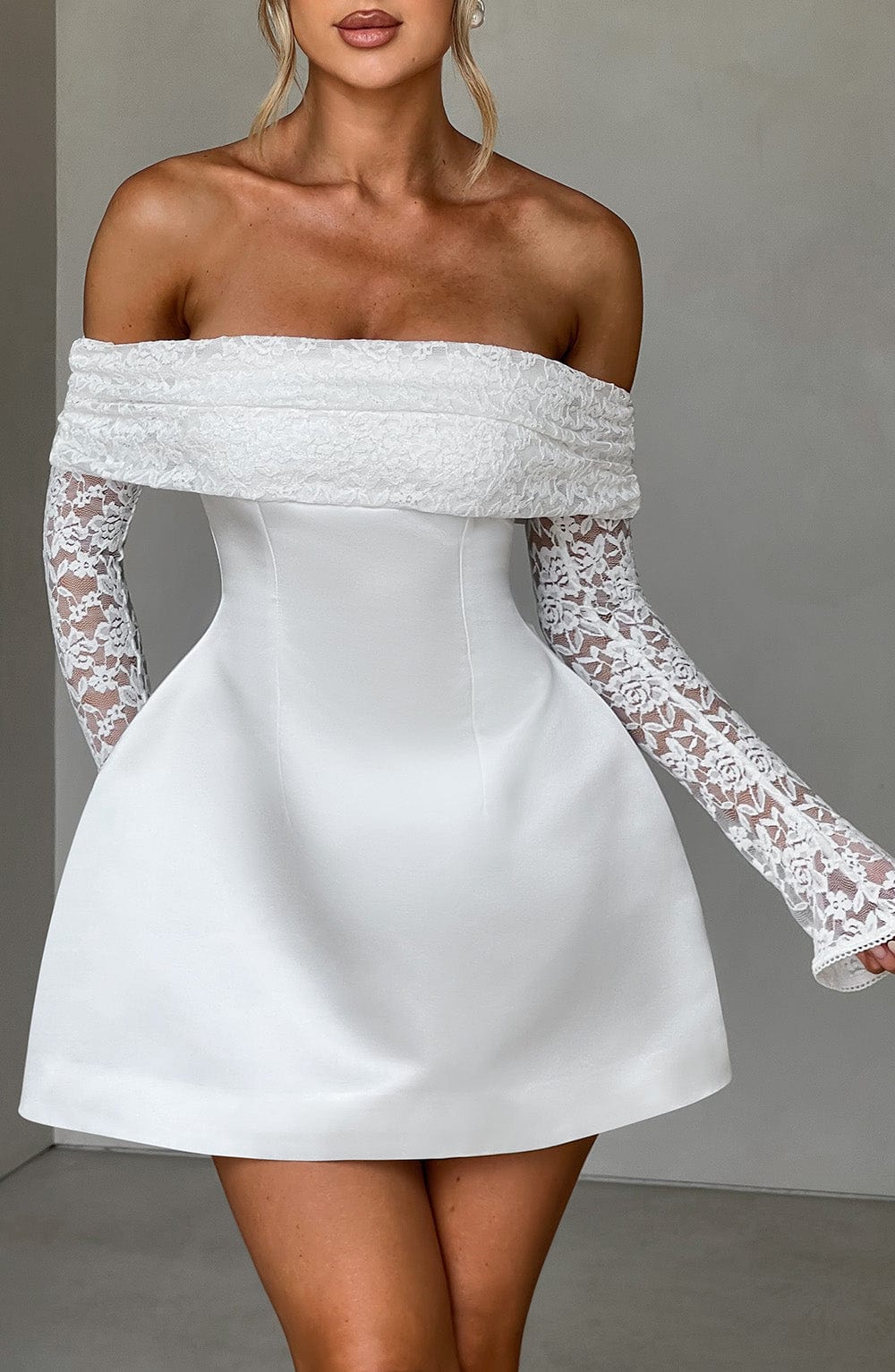 Georgianna Mini Dress - Ivory Dress Babyboo Fashion Premium Exclusive Design