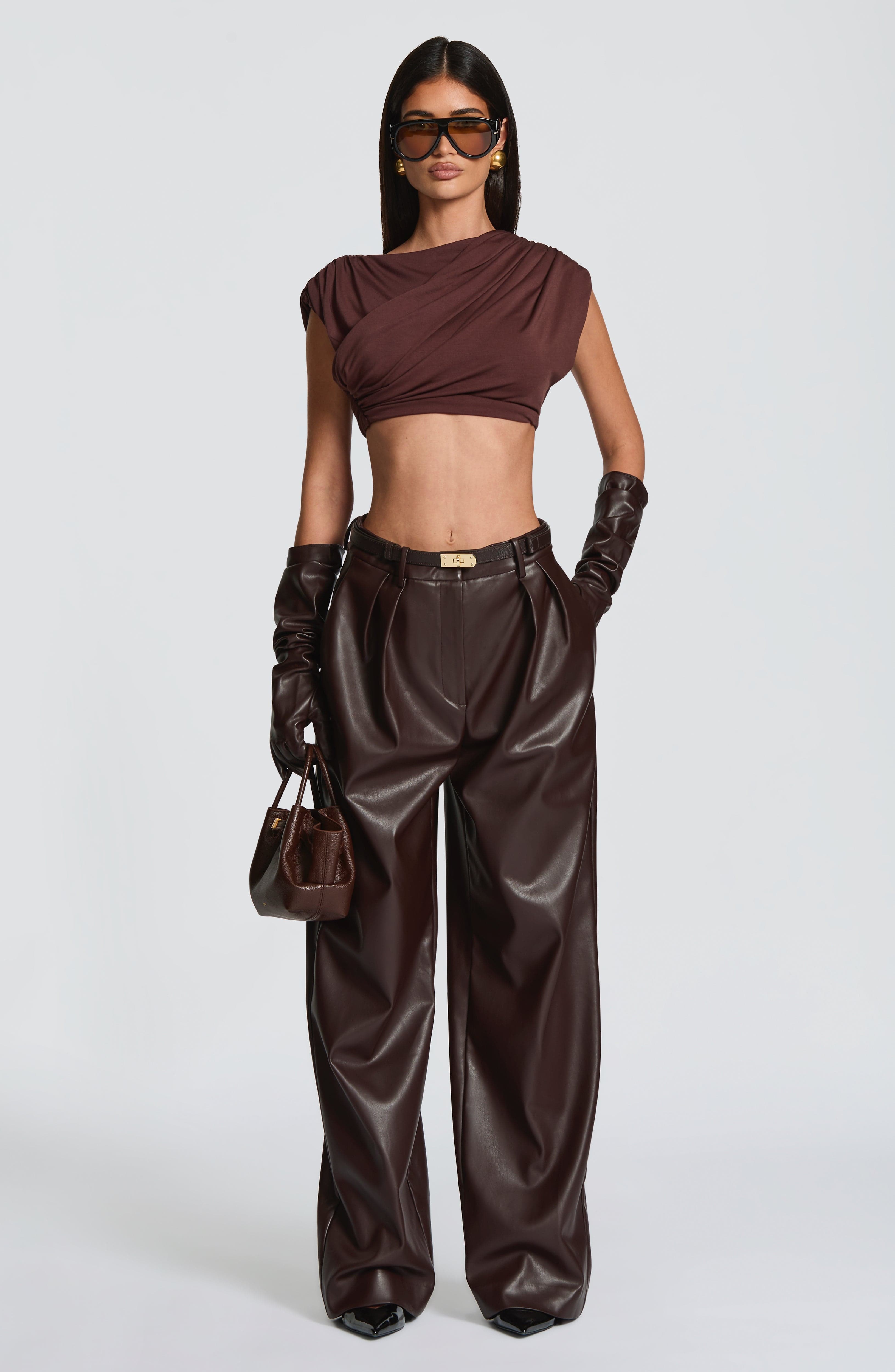 Glenda Pants - Plum Brown Pants Babyboo Fashion Premium Exclusive Design