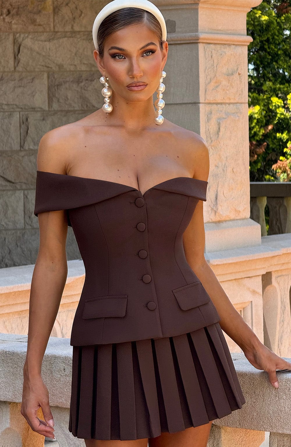 Gretchen Mini Skirt - Plum Brown Skirt Babyboo Fashion Premium Exclusive Design