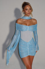 Hydra Mini Dress - Aqua Dress Babyboo Fashion Premium Exclusive Design