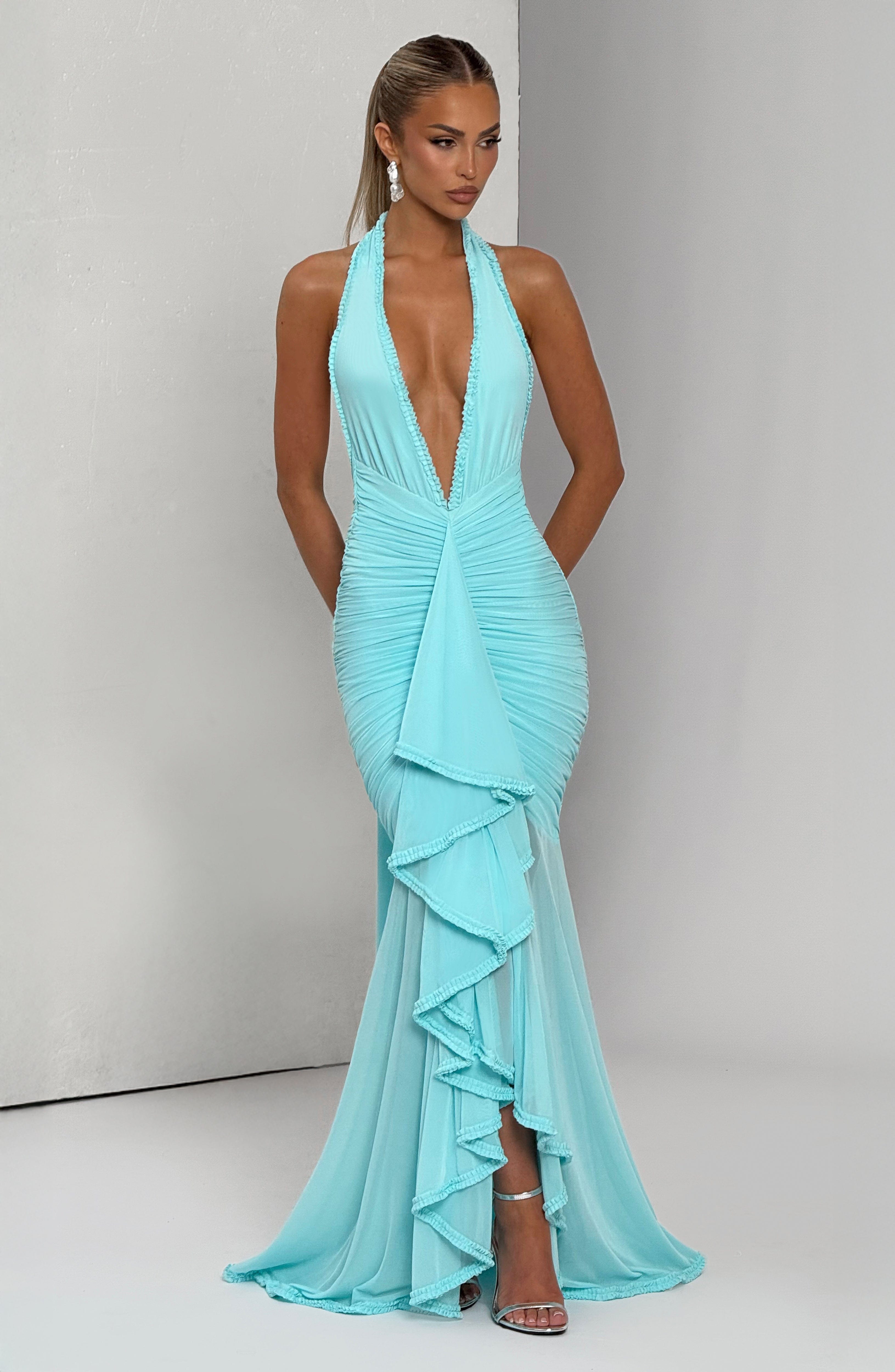 Janessa Maxi Dress - Aqua Dress Babyboo Fashion Premium Exclusive Design